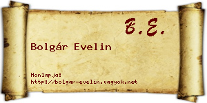 Bolgár Evelin névjegykártya